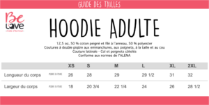 GUIDE TAILLE HOODIE